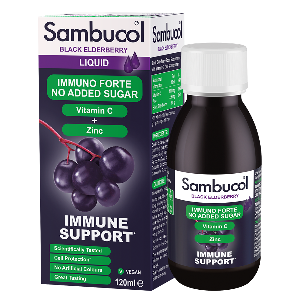 Sirup z černého bezu Sambucol, bez cukru • 120 ml