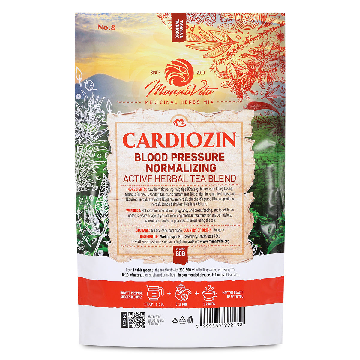 CARDIOZIN aktivní bylinná čajová směs pro normalizaci krevního tlaku • 80g