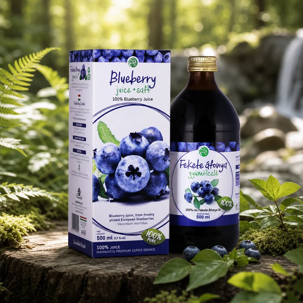 Mannavita Borůvková 100% lisovaná čistá šťáva • 500 ml