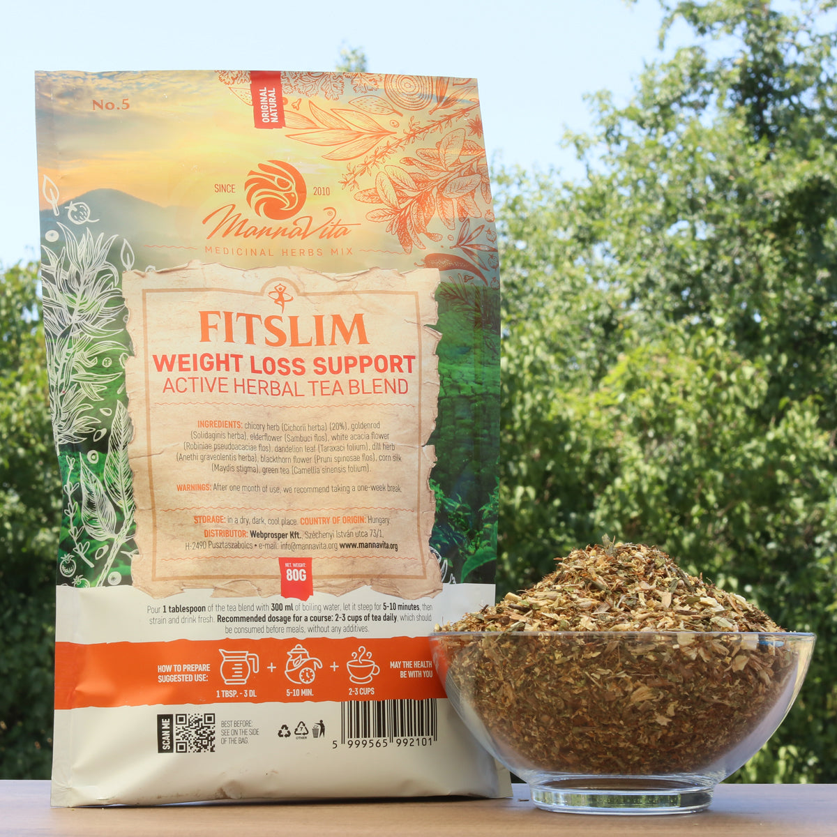 FITSLIM aktivní bylinná čajová směs na podporu hubnutí • 80g