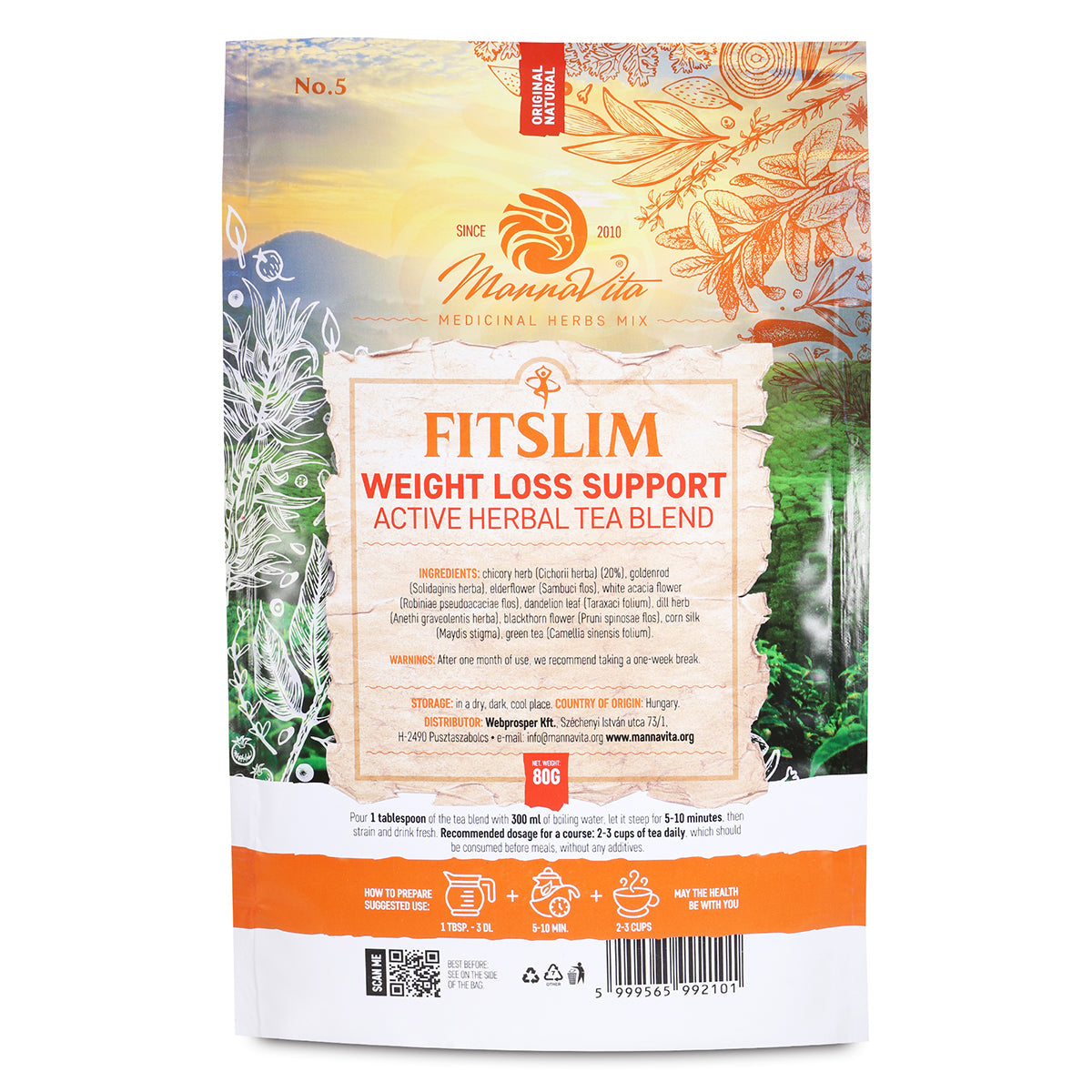 FITSLIM aktivní bylinná čajová směs na podporu hubnutí • 80g
