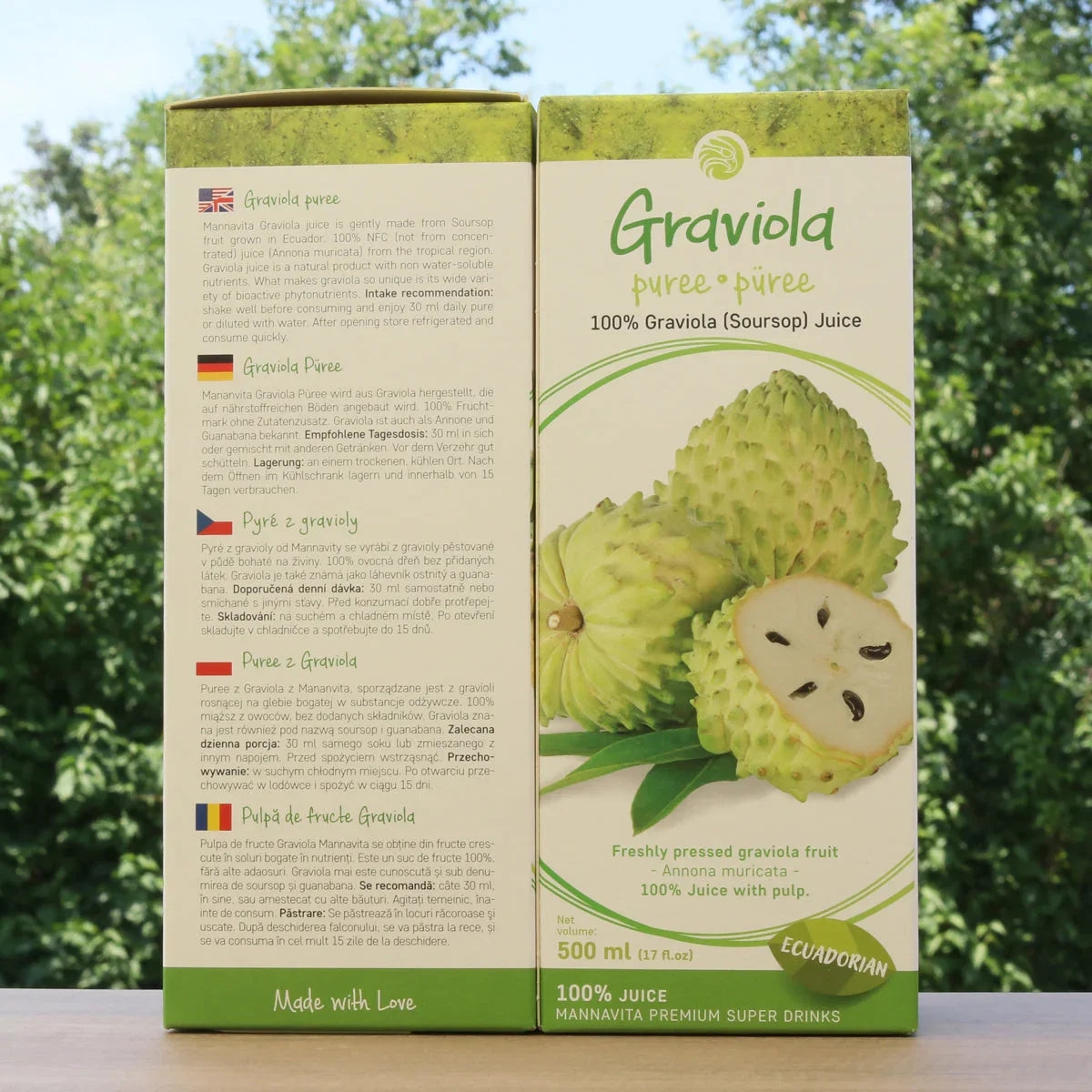 Mannavita Graviola 100% pure pressed purée • 500 ml - Mannavita