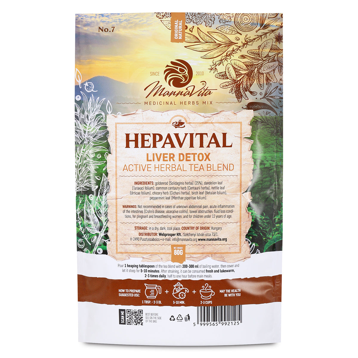 HEPAVITAL Jaterní detox – aktivní bylinná čajová směs • 80g