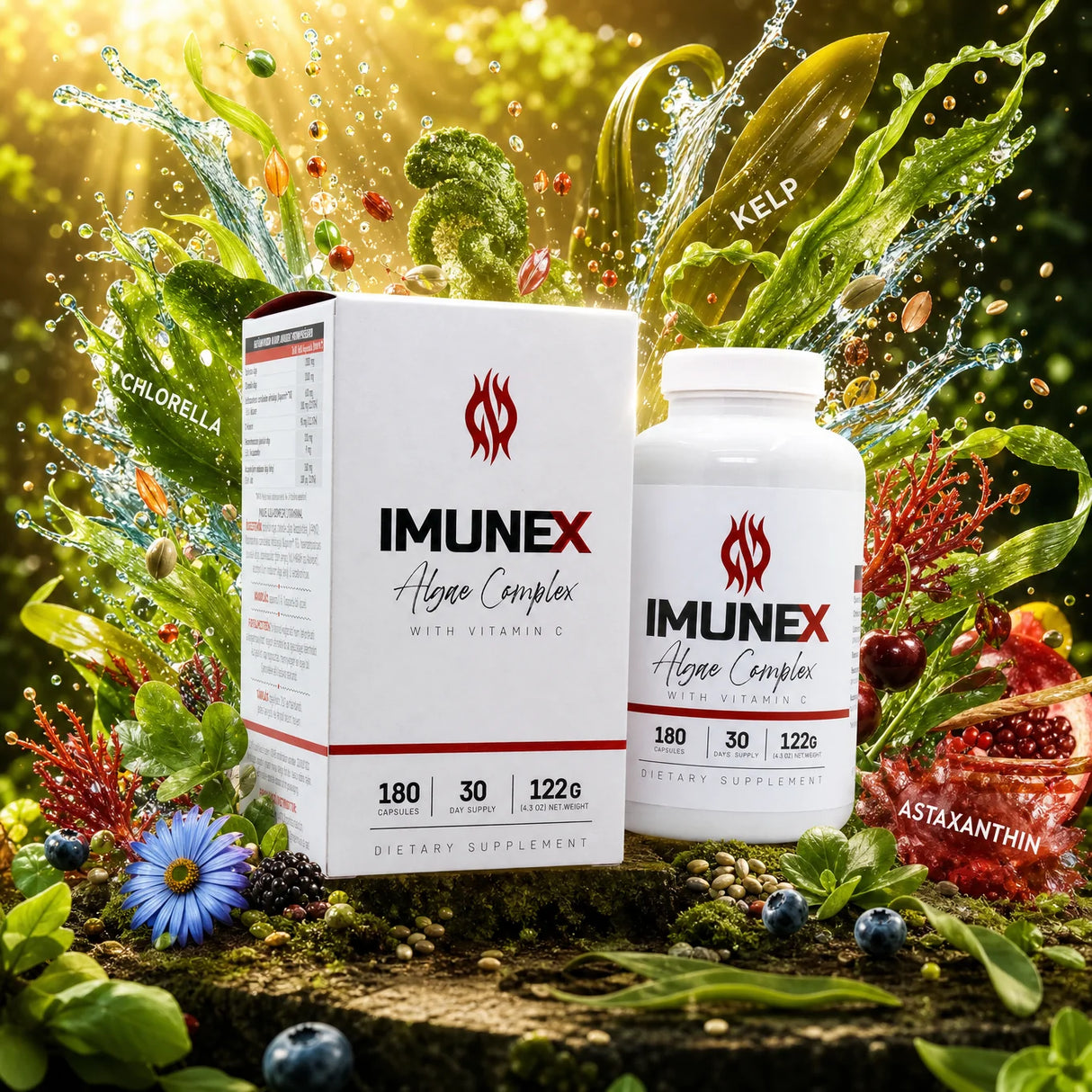 IMUNEX komplex řas • s 5 řasami • 180 kapslí