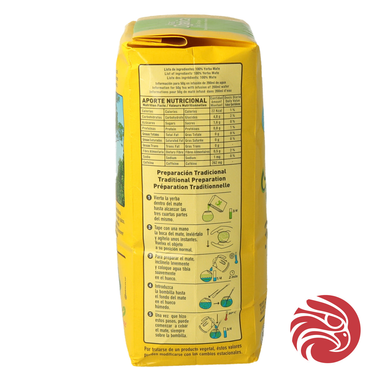 Čaj yerba maté Kraus • Elaborada, con palo • 500 g