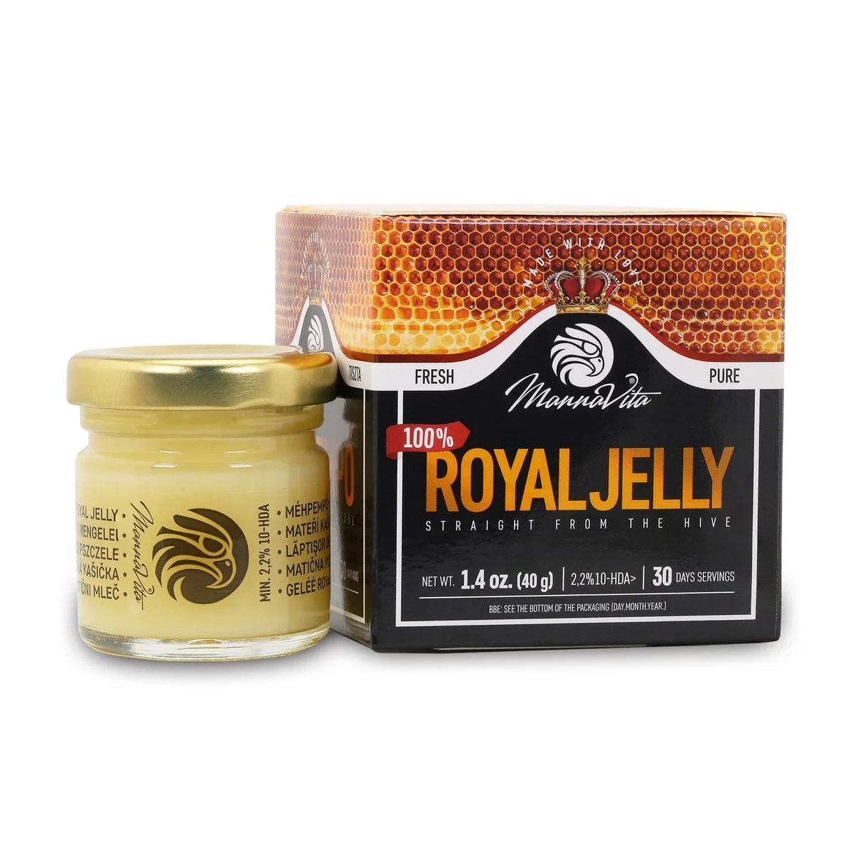 Mannavita fresh pure royal jelly • 2.2% 10-HDA • 40g - Mannavita