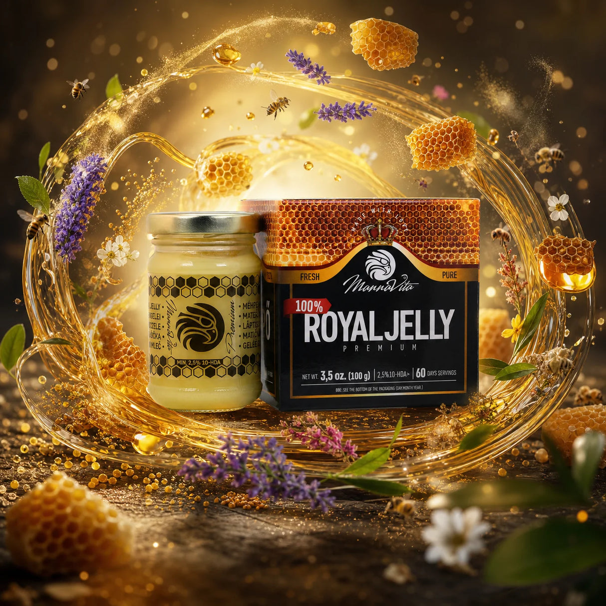 Mannavita Premium Mateří Kašička • 2,5% 10-HDA • 100g