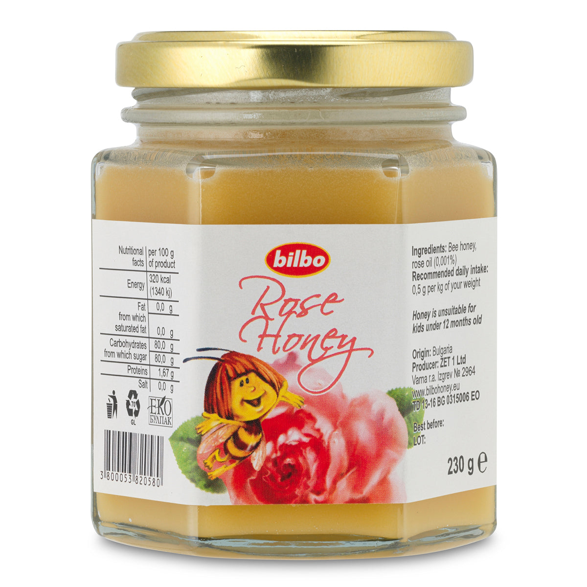 Bilbo syrový růžový med • 230 g