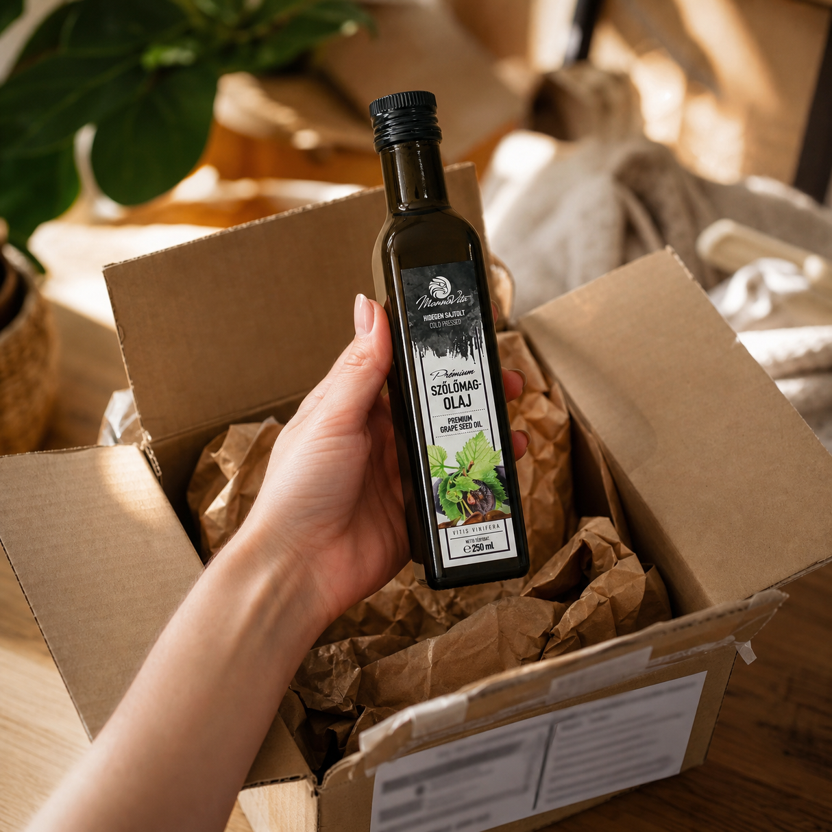 Mannavita maďarský za studena lisovaný olej z hroznových semínek • 250 ml