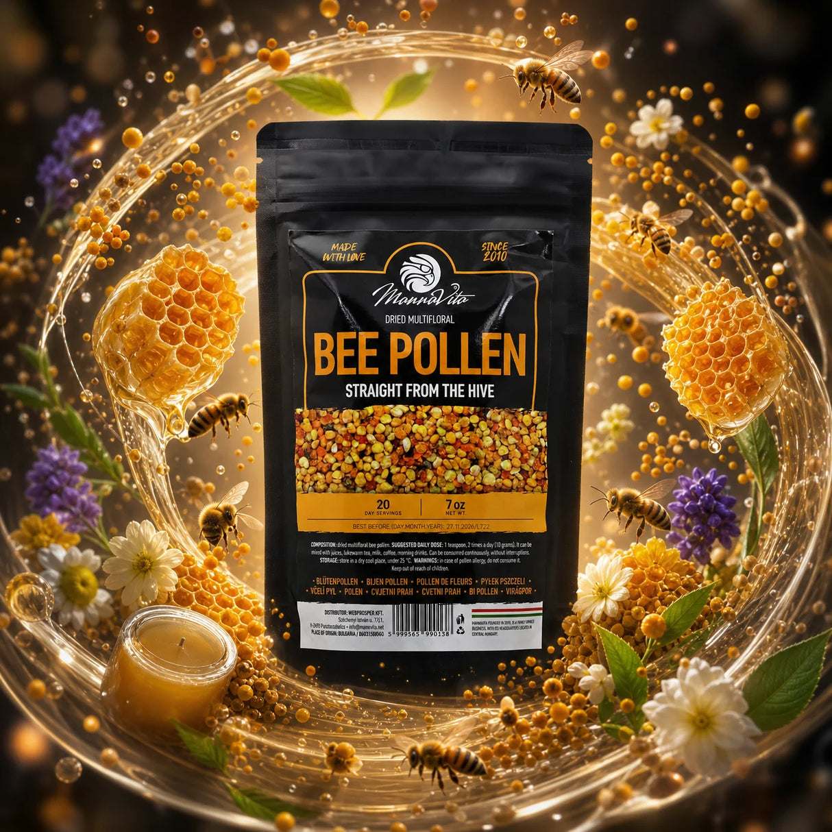 Mannavita sušený vícekvětový včelí pyl • 200 g
