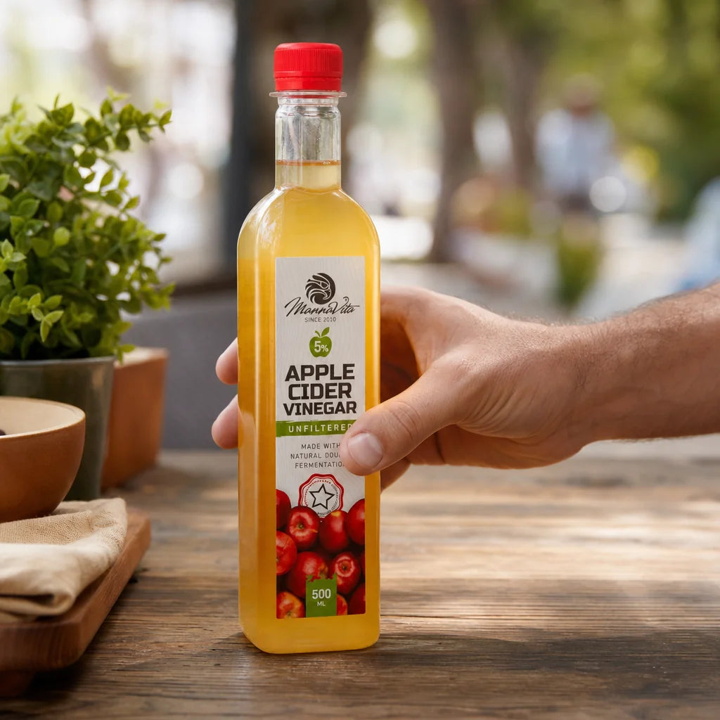 Mannavita nefiltrovaný jablečný ocet s dvojitou fermentací • 500 ml