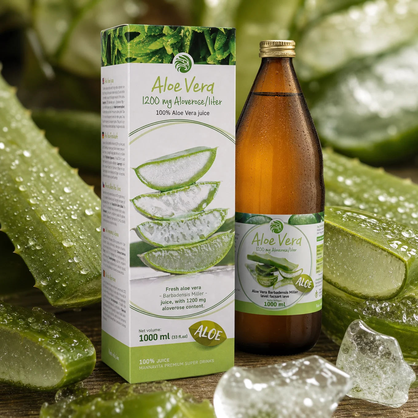 Mannavita Aloe vera 100% lisovaná čistá šťáva • 1000 ml