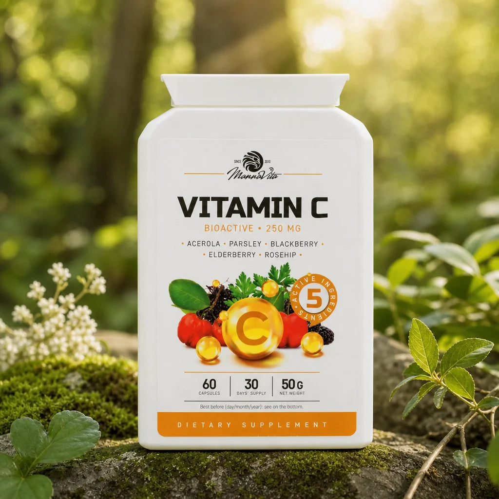 Mannavita Vitamín C komplex • 250 mg bioaktivní • 60 kapslí