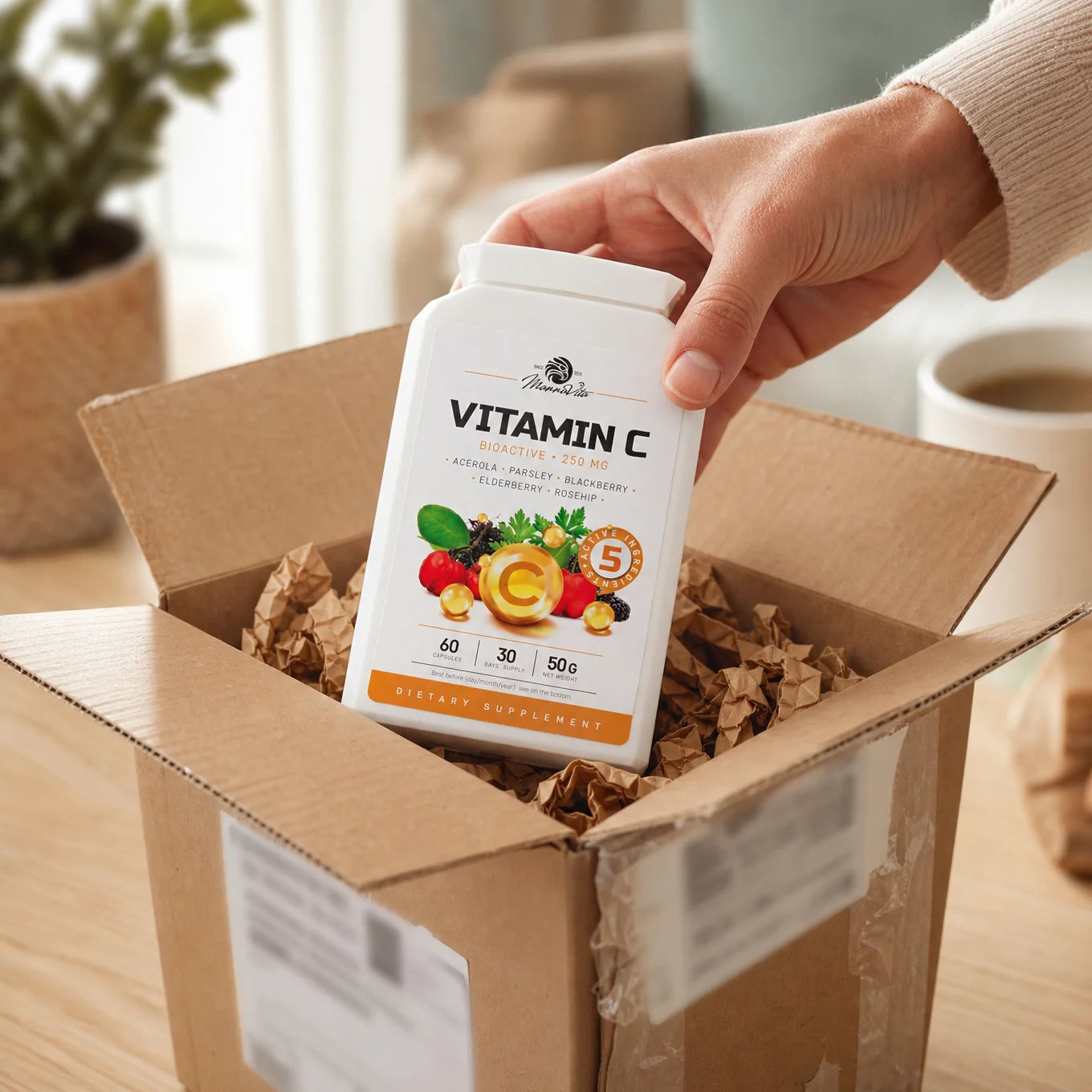 Mannavita Vitamín C komplex • 250 mg bioaktivní • 60 kapslí