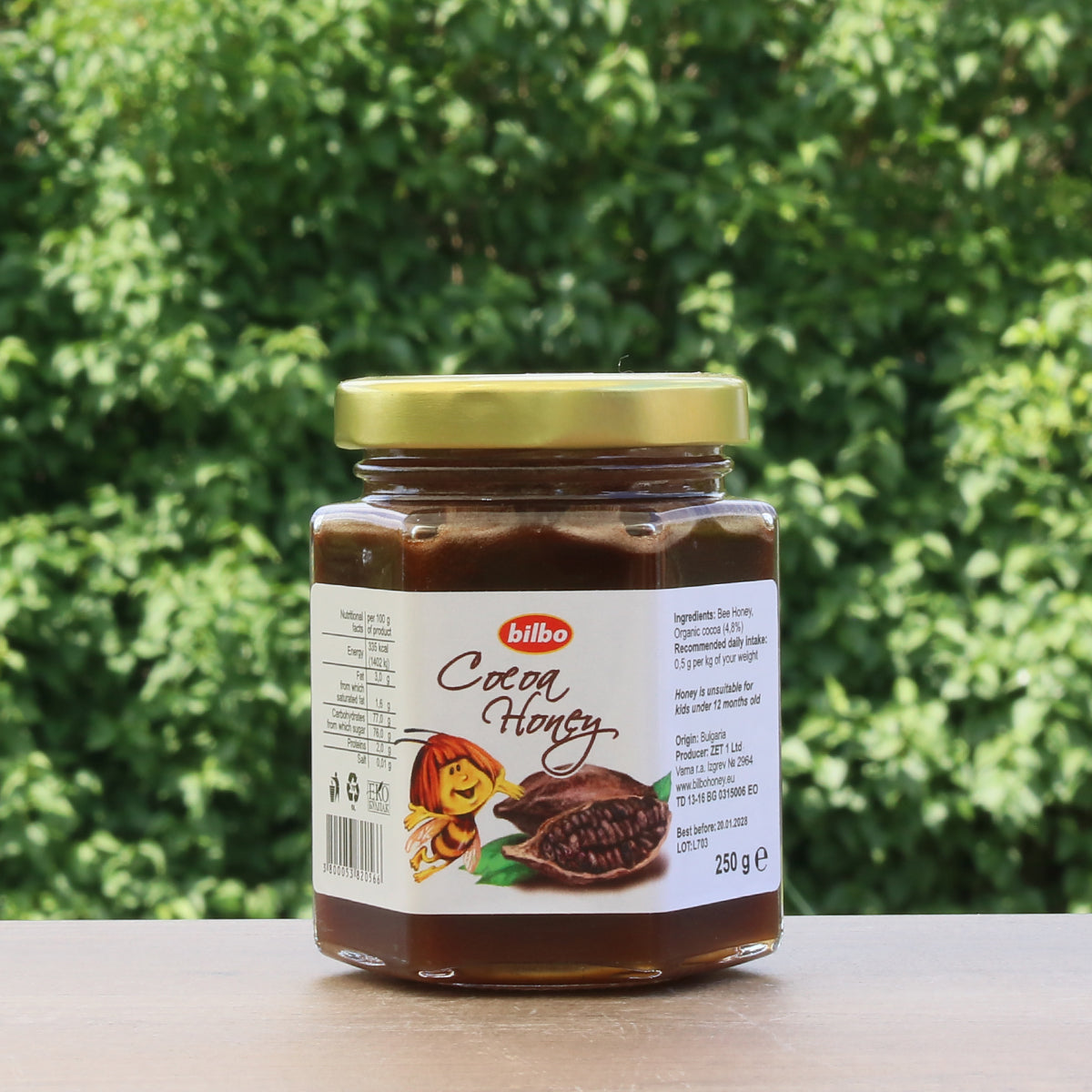 Bilbo syrový kakaový med • 250 g