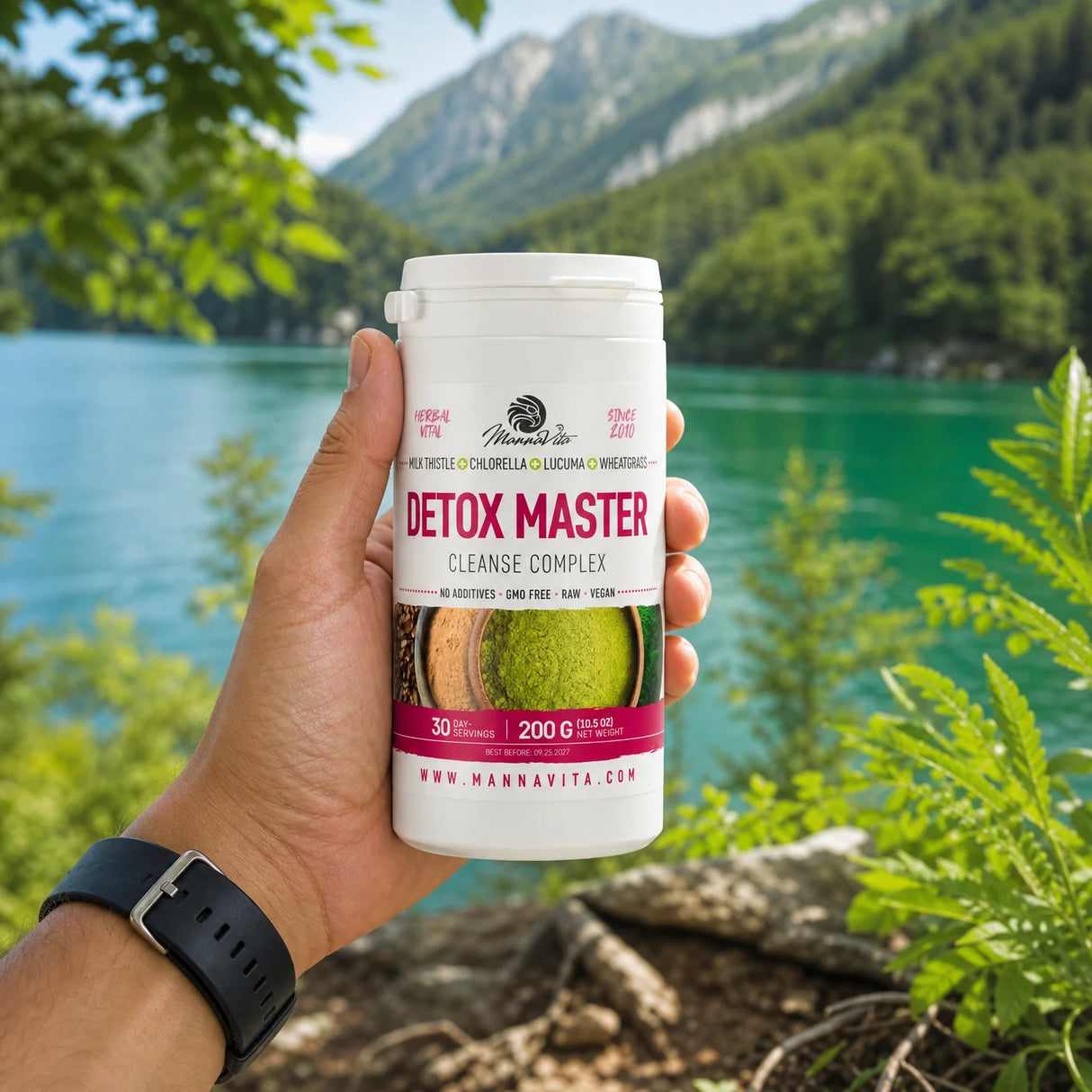 Mannavita Ostropestřec + Pšeničná tráva + Chlorella + Lucuma • 200 g