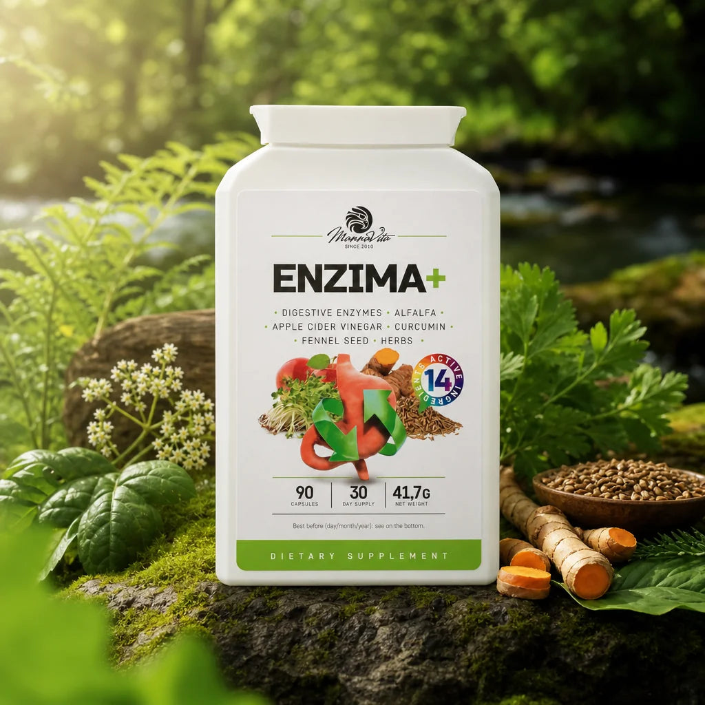ENZIMA+ • komplex Trávicích Enzymů s Betainem HCL • 90 kapslí