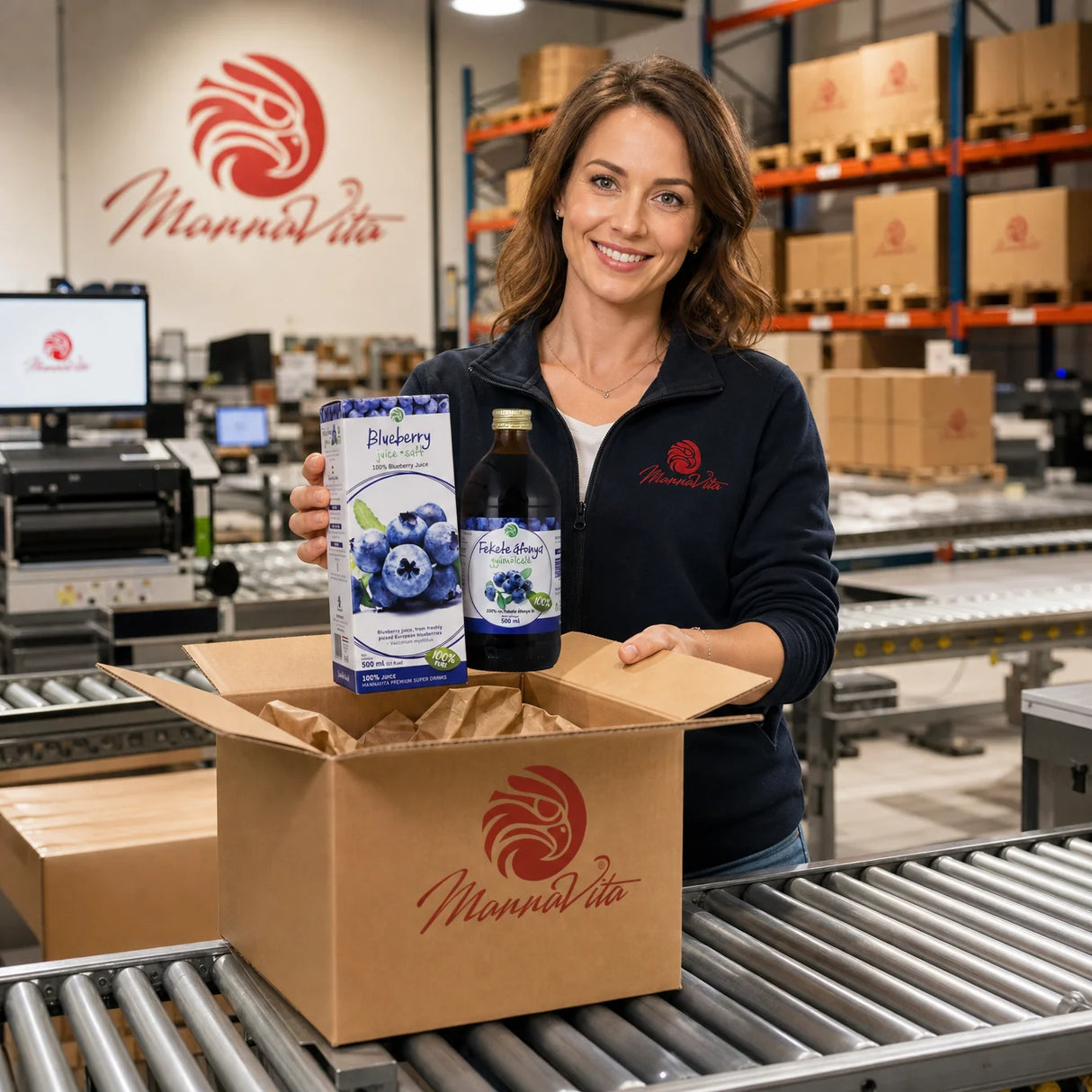 Mannavita Borůvková 100% lisovaná čistá šťáva • 500 ml