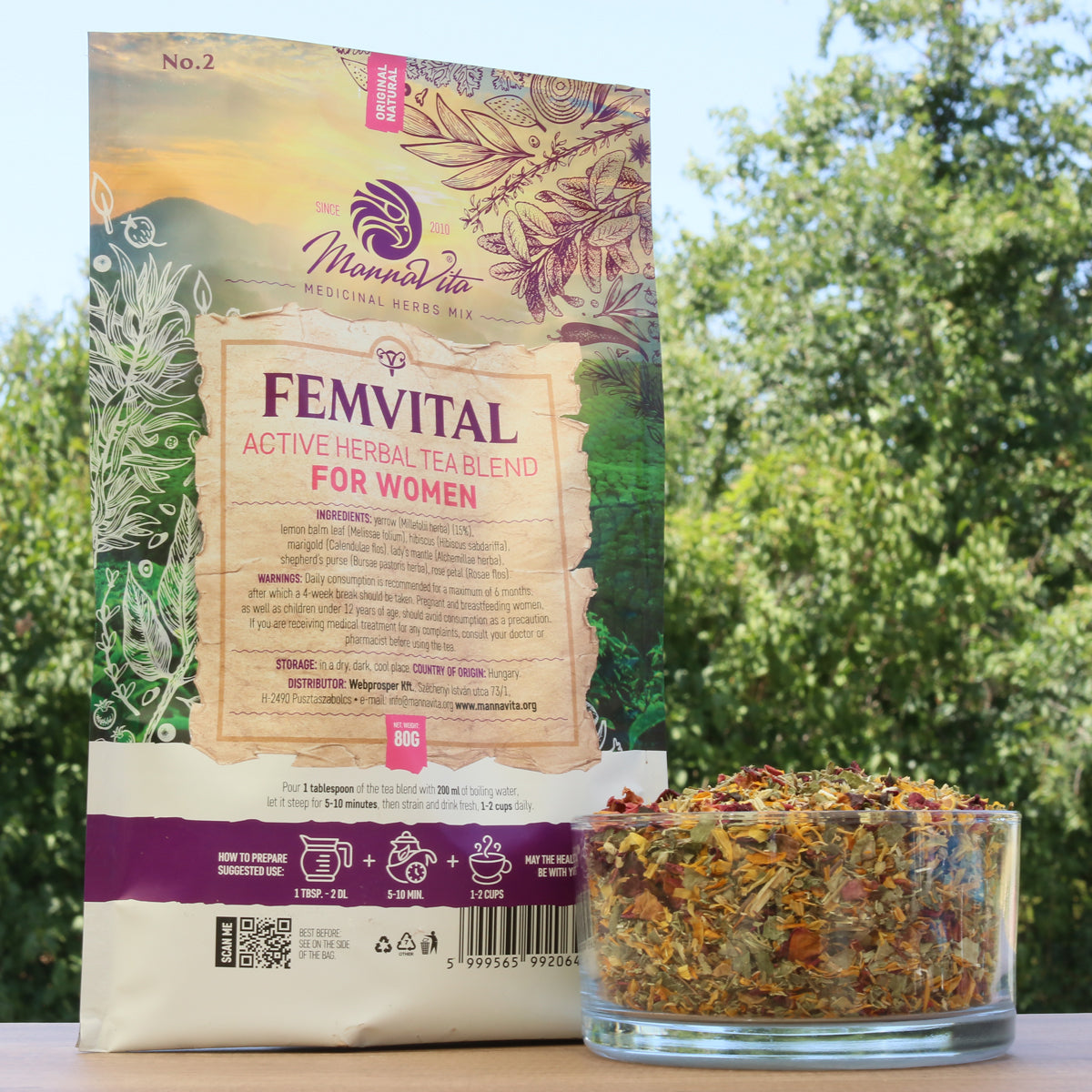 FEMVITAL aktivní bylinná směs čaje pro ženy • 80g