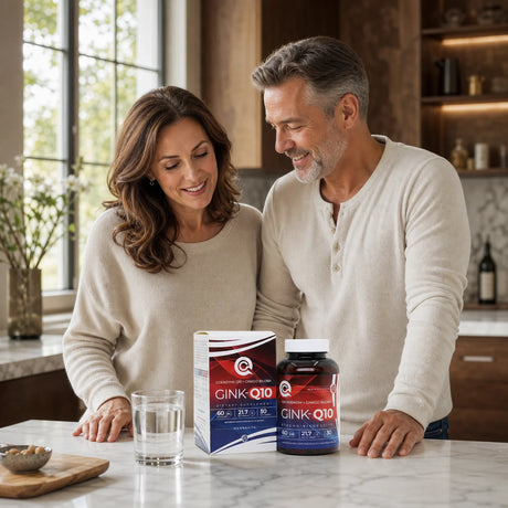GINK-Q10 • Q10 Koenzym + komplex Ginkgo Biloba • 60 kapslí