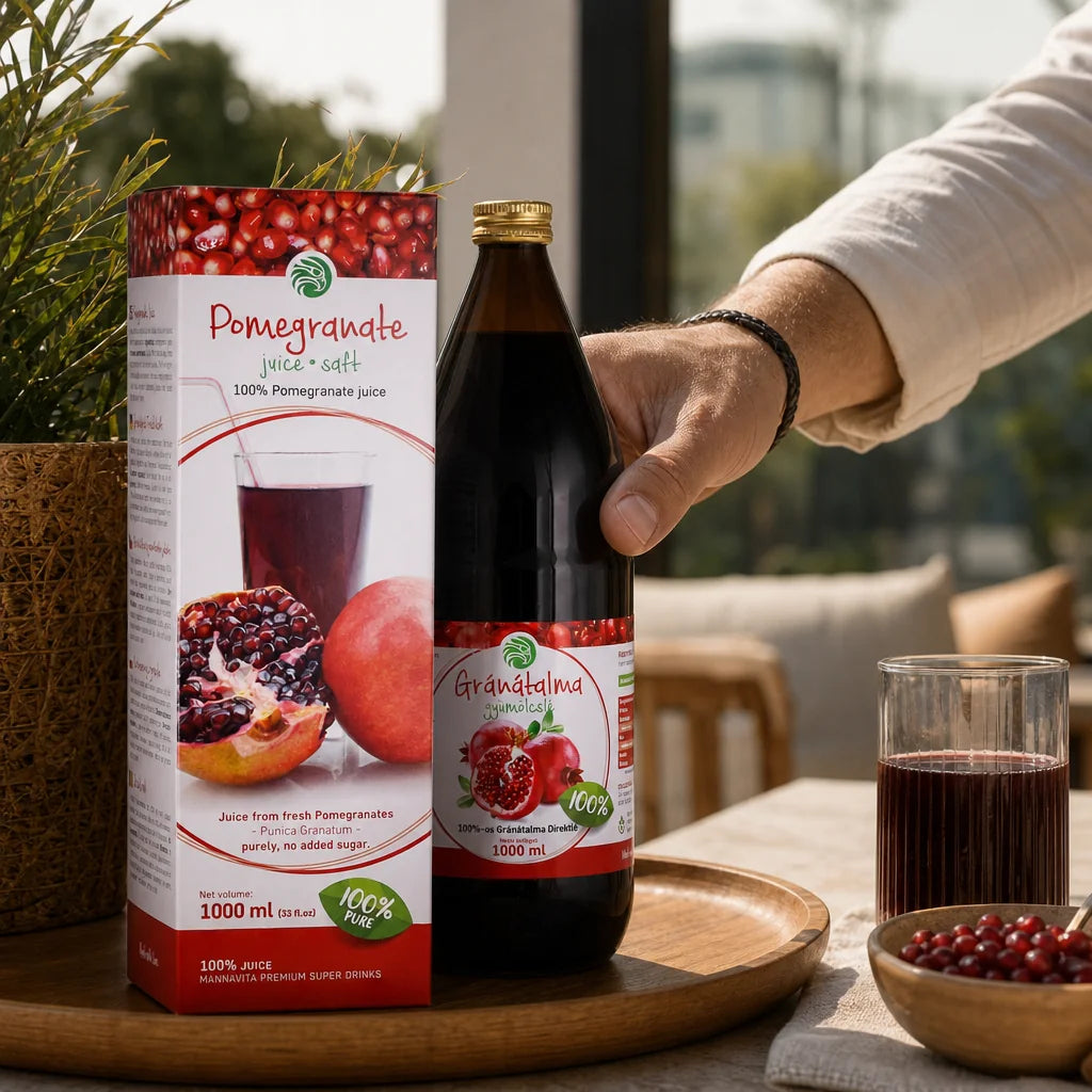 Mannavita Granátové jablko 100% lisovaná čistá šťáva • 1000 ml