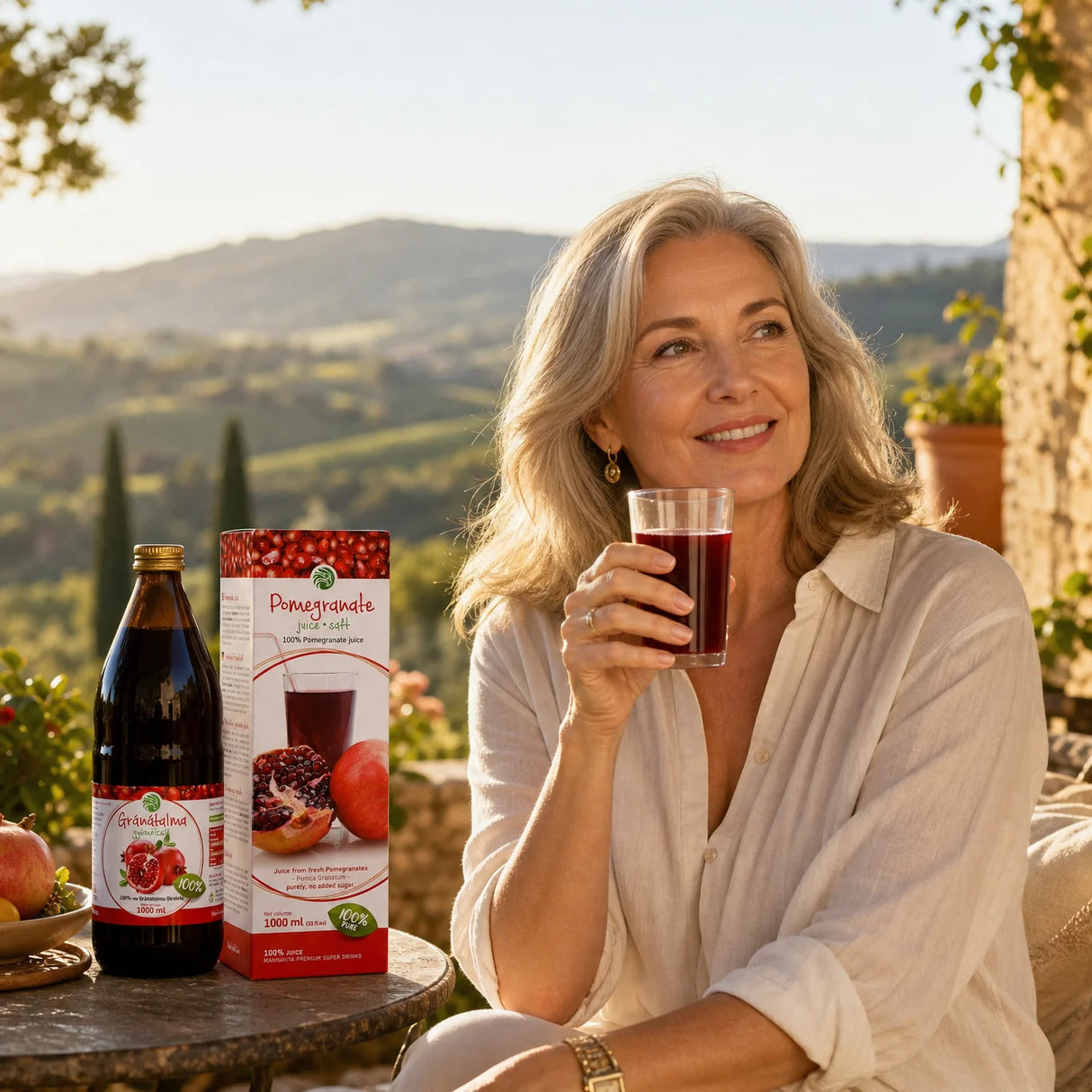 Mannavita Granátové jablko 100% lisovaná čistá šťáva • 1000 ml