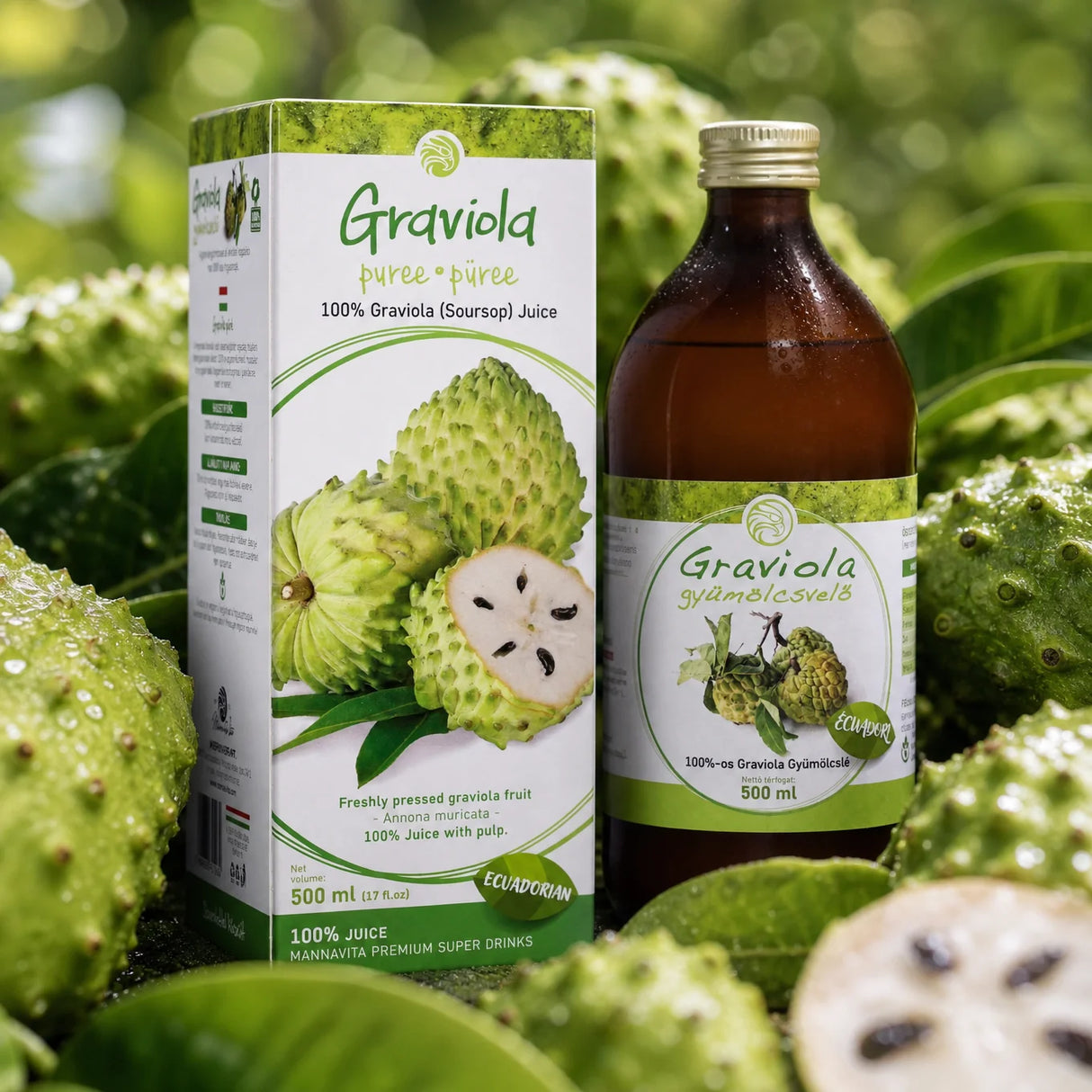 Mannavita Graviola 100% lisované čisté pyré • 500 ml