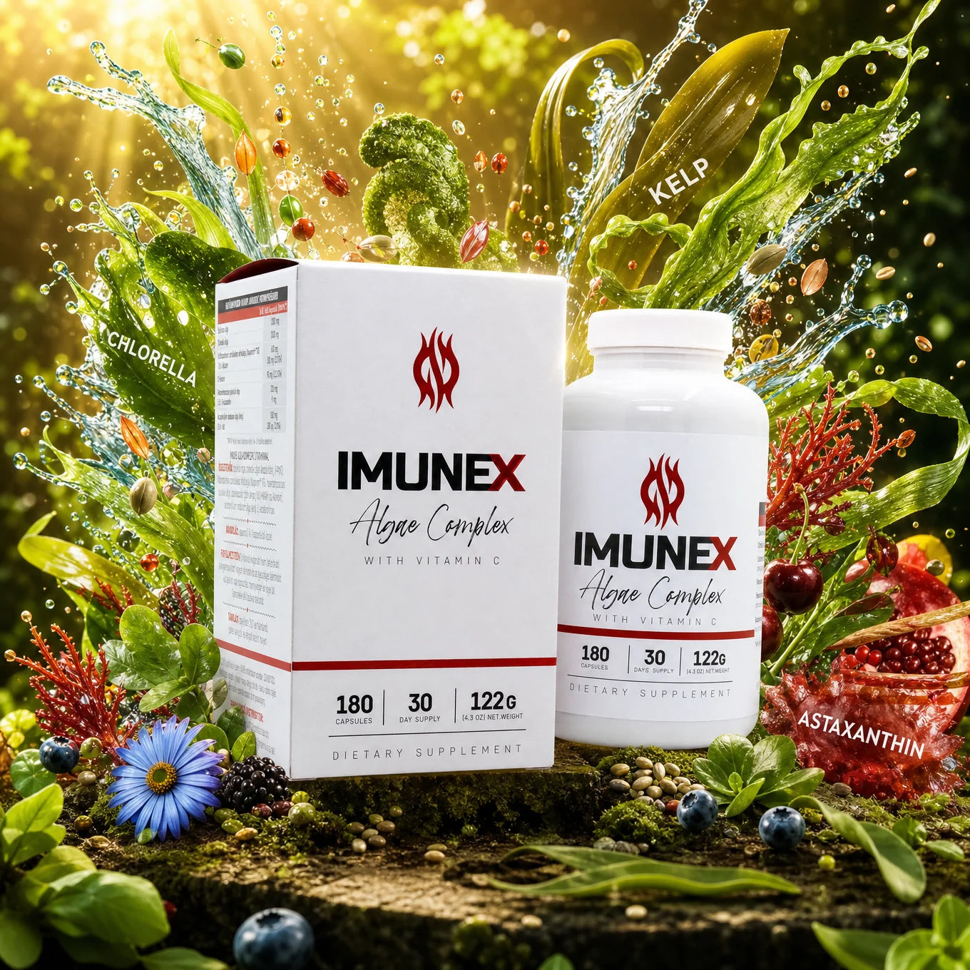IMUNEX komplex řas • s 5 řasami • 180 kapslí