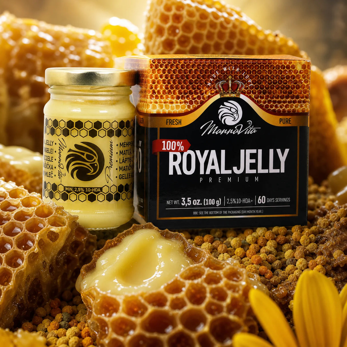 Mannavita Premium Mateří Kašička • 2,5% 10-HDA • 100g