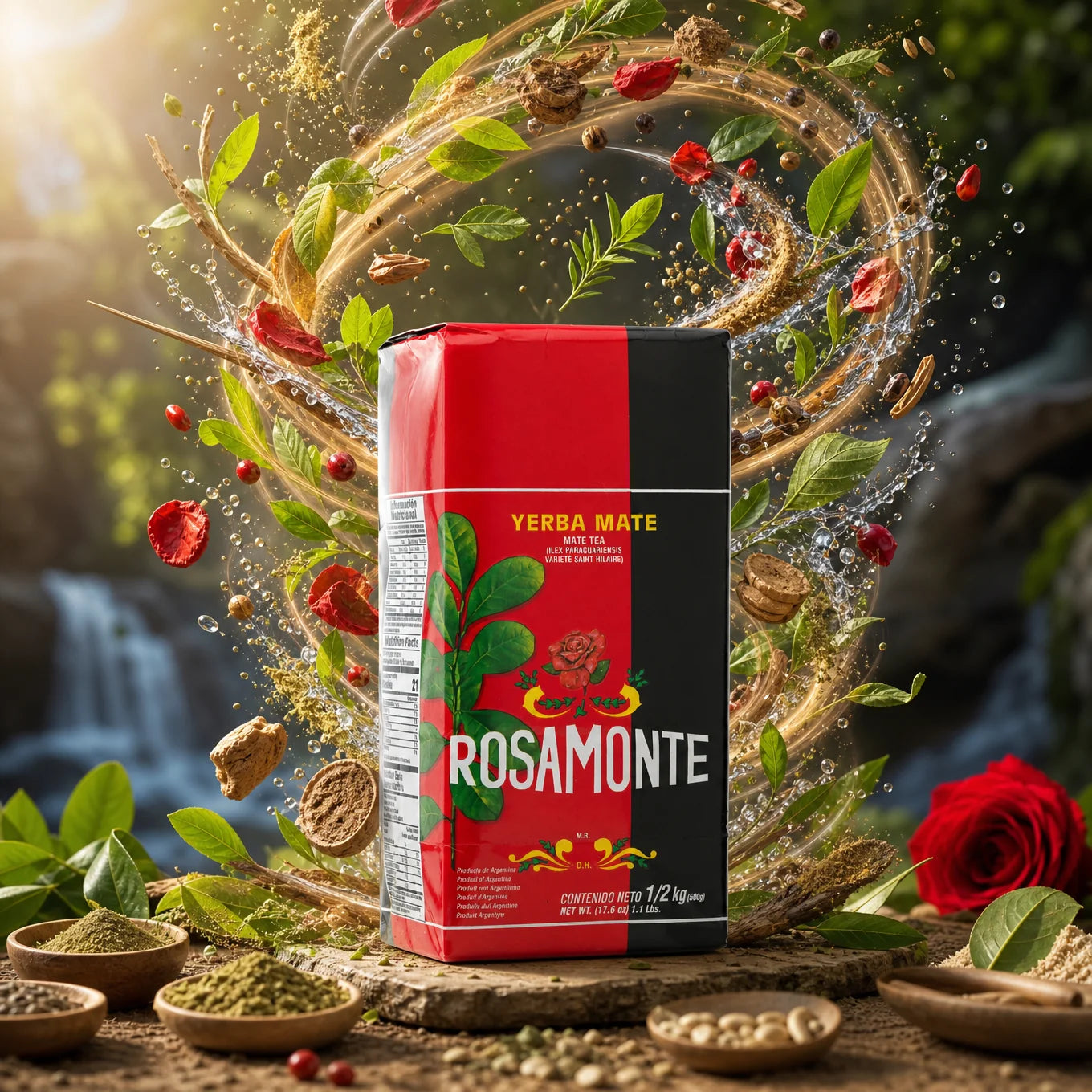 Rosamonte yerba maté • se stonky (Elaborada con palo) • 500 g