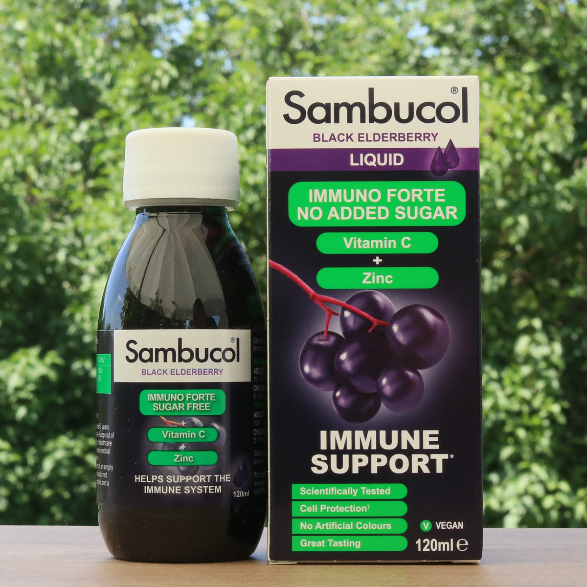 Sirup z černého bezu Sambucol, bez cukru • 120 ml
