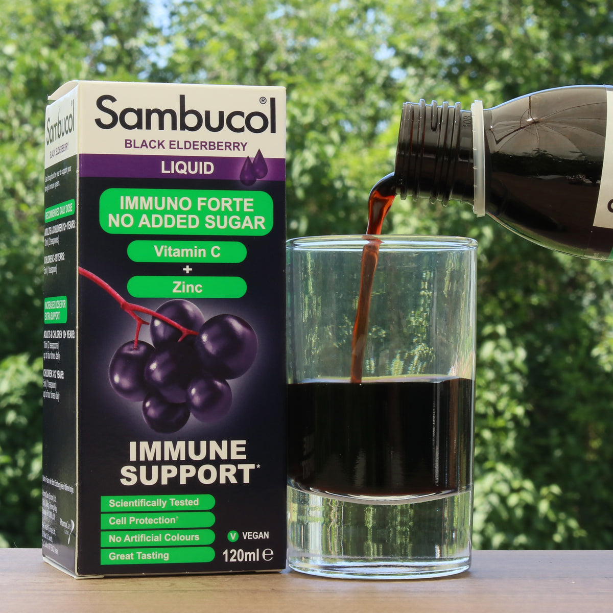 Sirup z černého bezu Sambucol, bez cukru • 120 ml