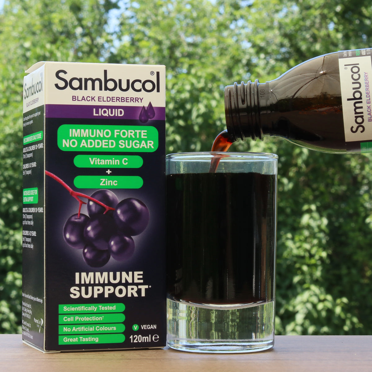 Sirup z černého bezu Sambucol, bez cukru • 120 ml