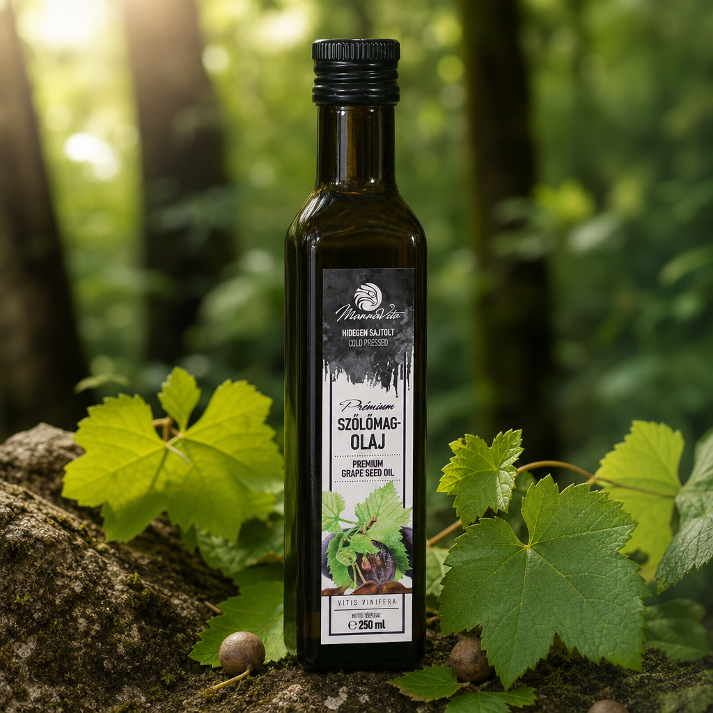 Mannavita maďarský za studena lisovaný olej z hroznových semínek • 250 ml