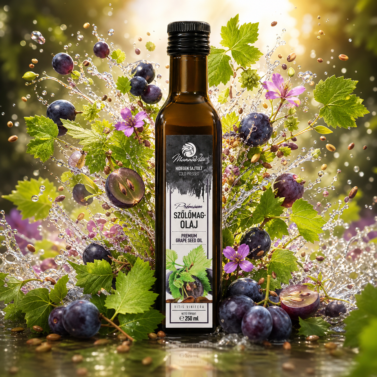 Mannavita maďarský za studena lisovaný olej z hroznových semínek • 250 ml