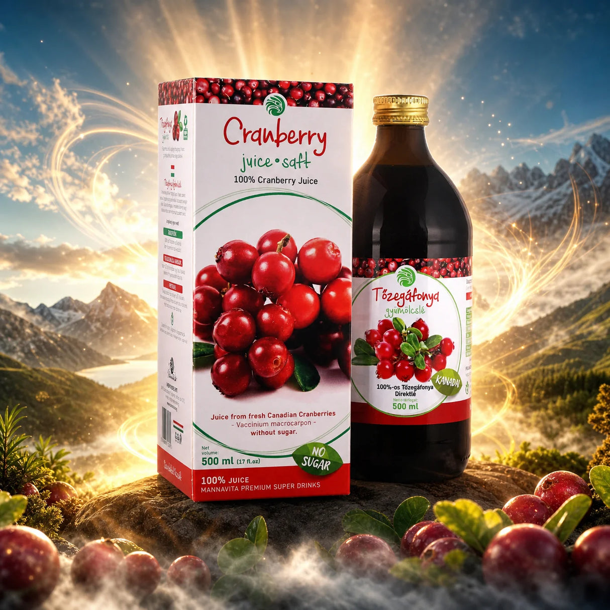 Mannavita Brusinka 100% lisovaná čistá šťáva • 500 ml