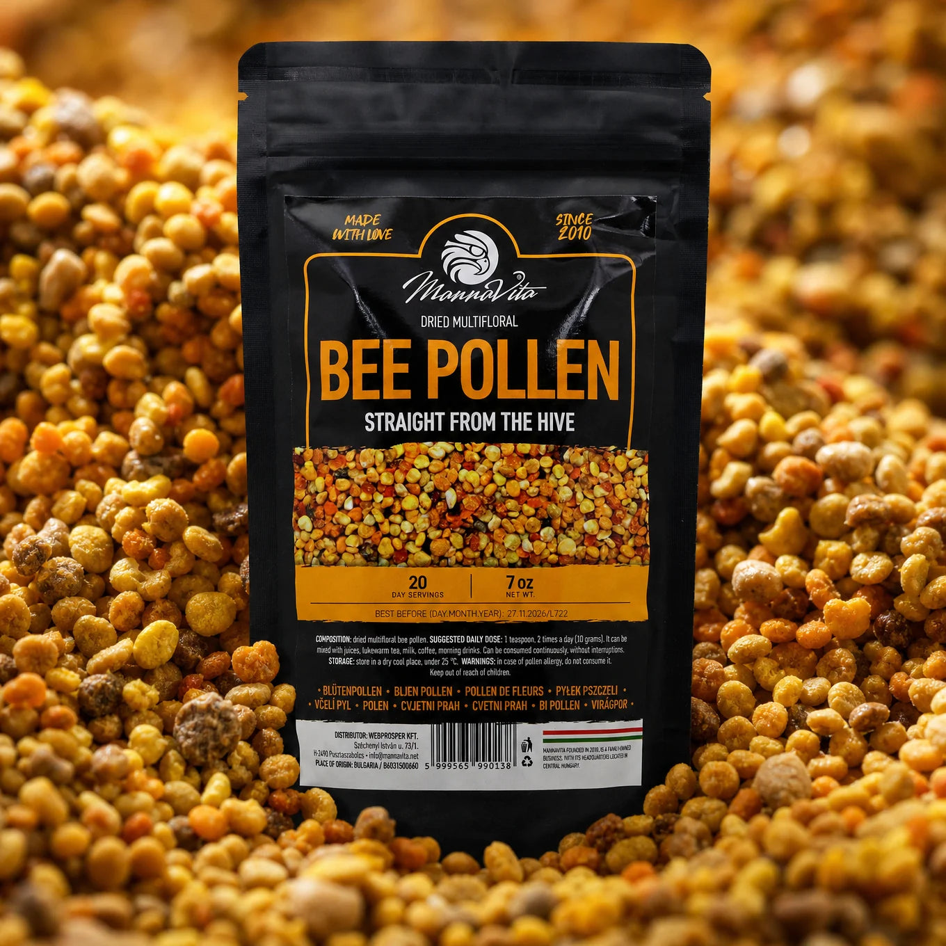 Mannavita sušený vícekvětový včelí pyl • 200 g