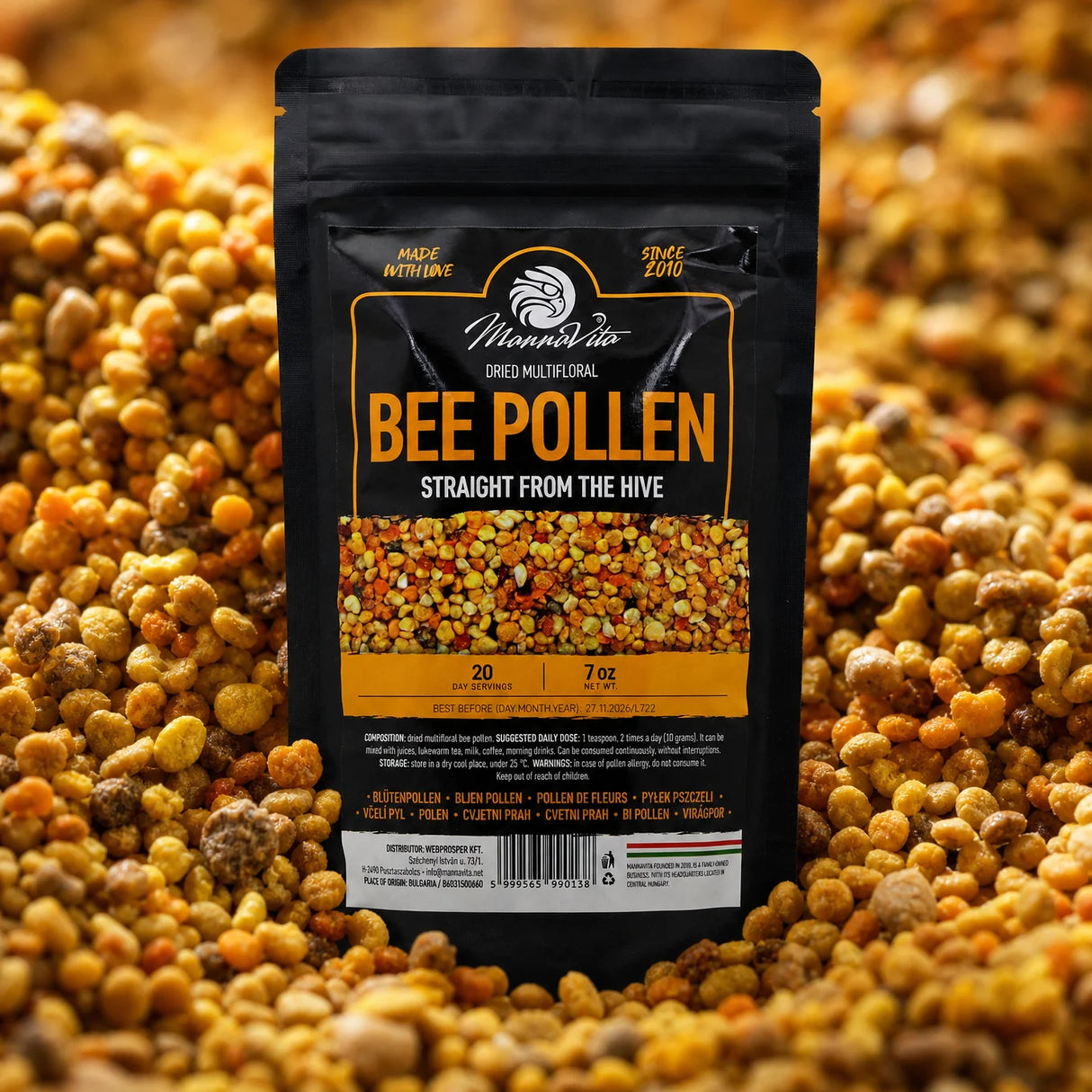 Mannavita sušený vícekvětový včelí pyl • 200 g